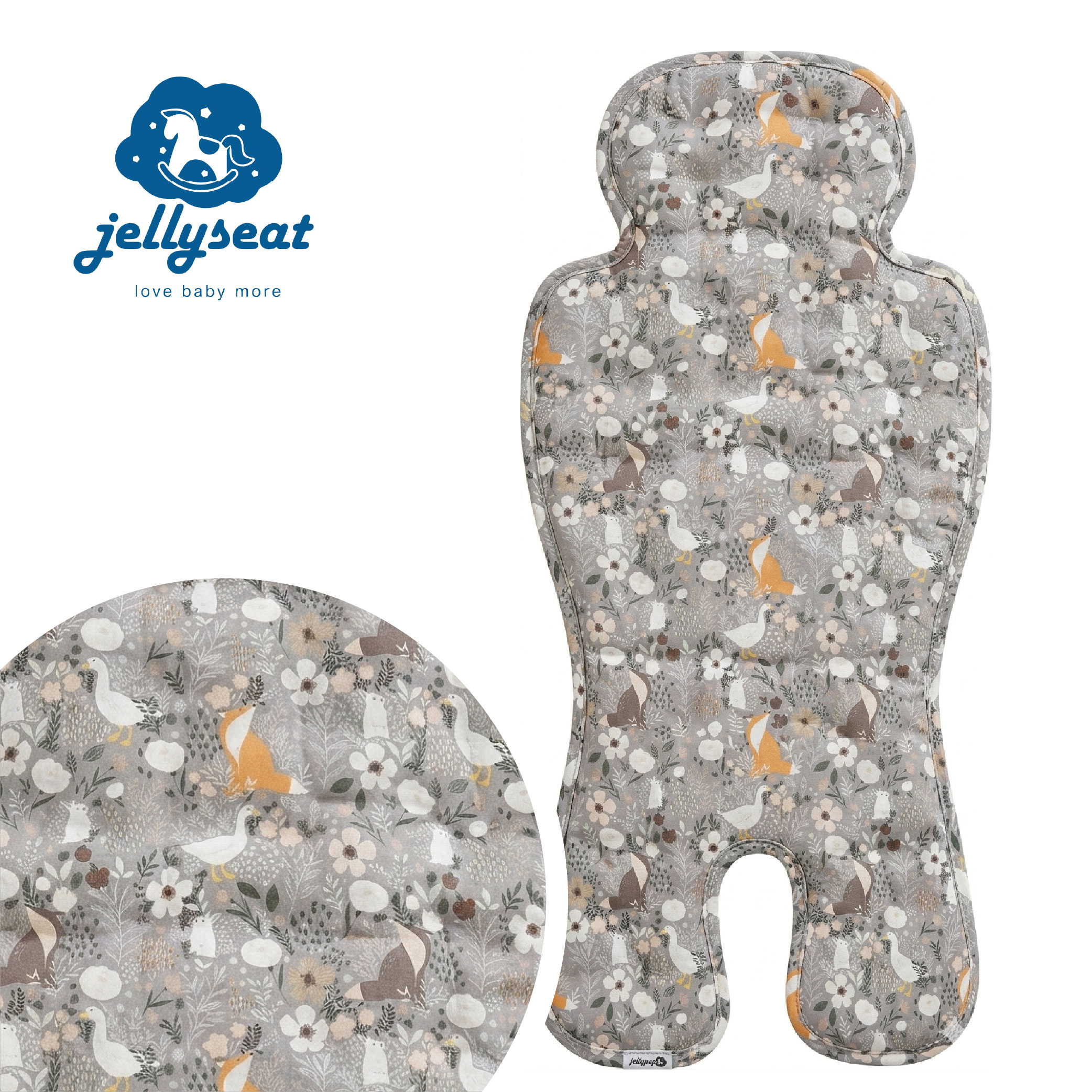 【韓國Jellyseat】 100%透心涼 韓國唯一獨家專利 果凍涼珠推車墊_迷霧森林