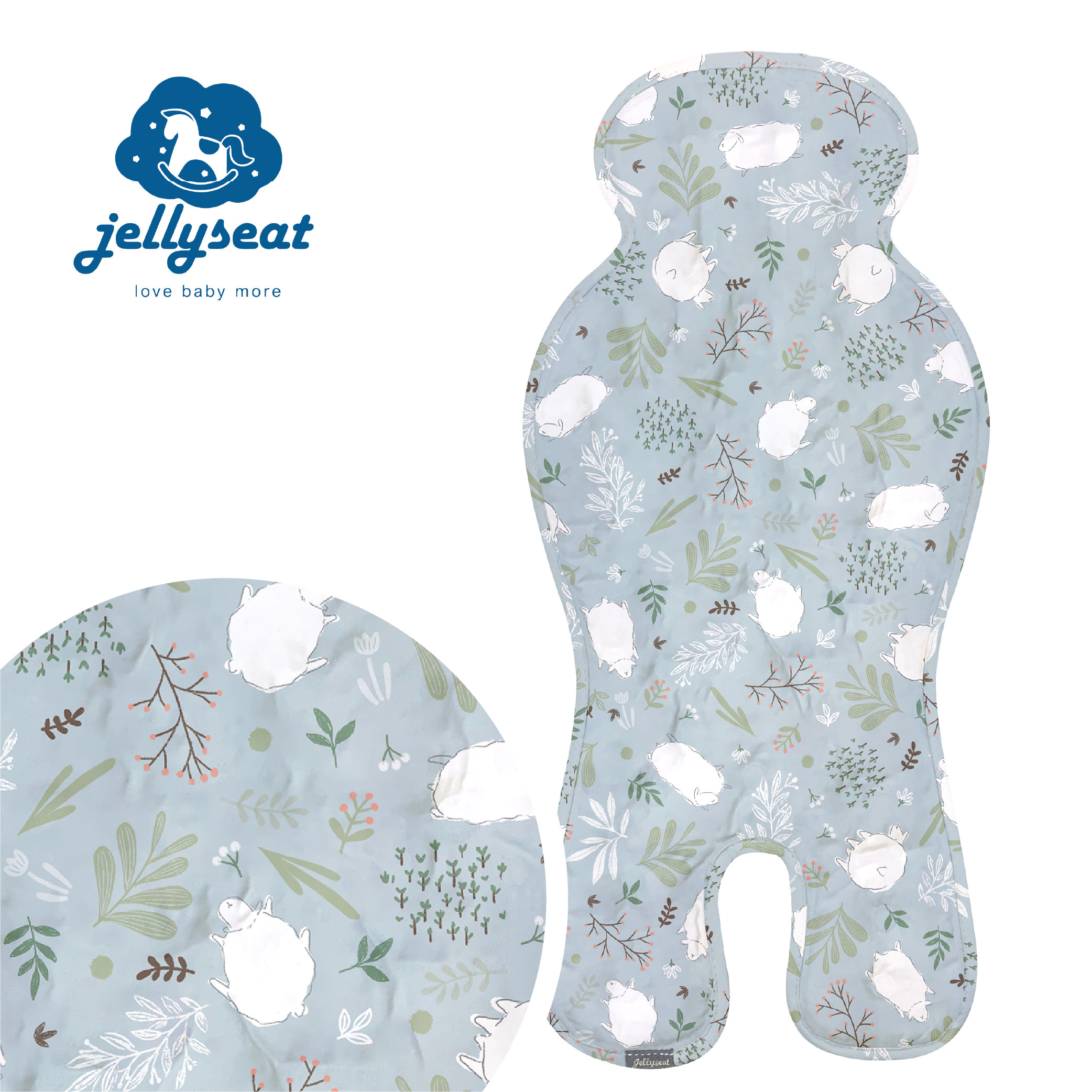 【韓國Jellyseat】 100%透心涼 韓國唯一獨家專利 果凍涼珠推車墊_夢幻小羊
