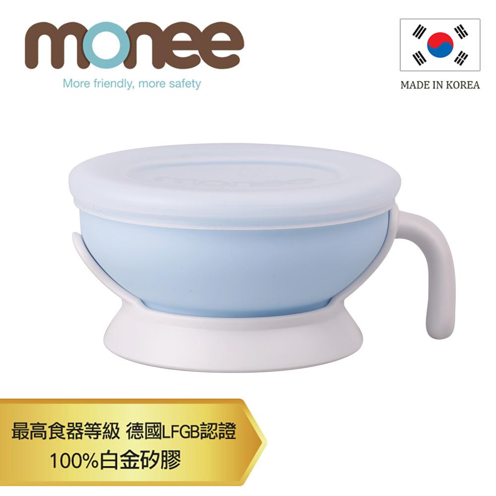 【韓國monee】100%白金矽膠寶寶智慧矽膠碗/天空藍