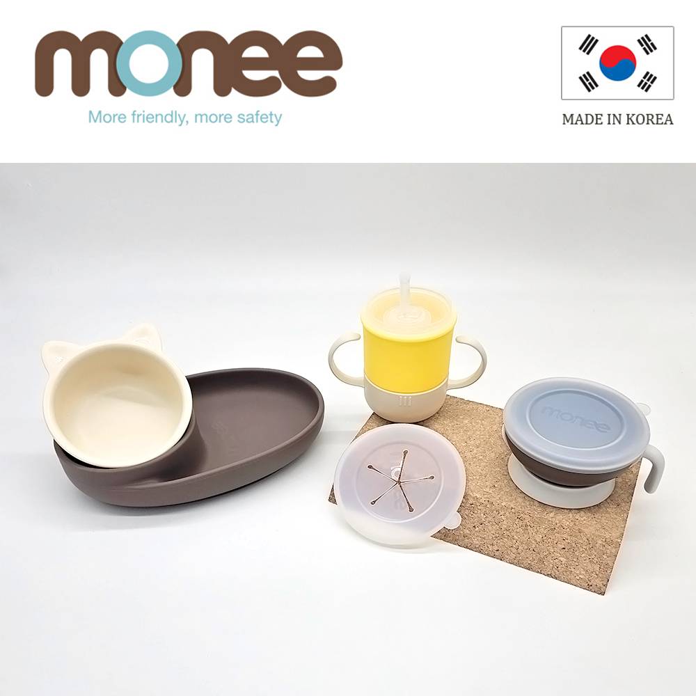 【韓國monee】貓咪餐盤 4 件組 | 巧克布丁