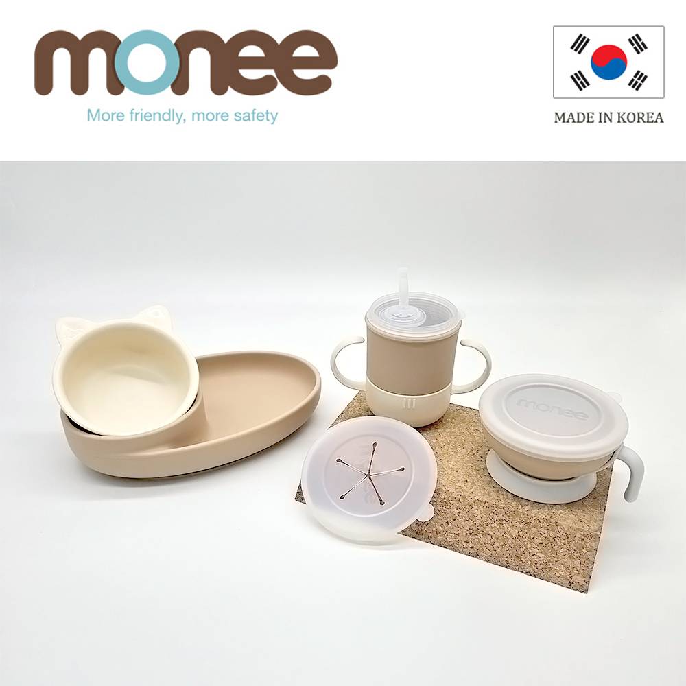 【韓國monee】貓咪餐盤 4 件組 | 午後奶茶