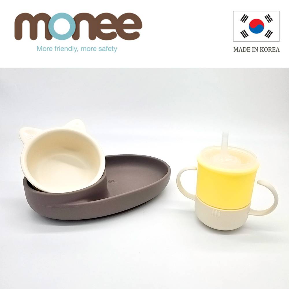 【韓國monee】貓咪餐盤 2 件組 | 巧克布丁