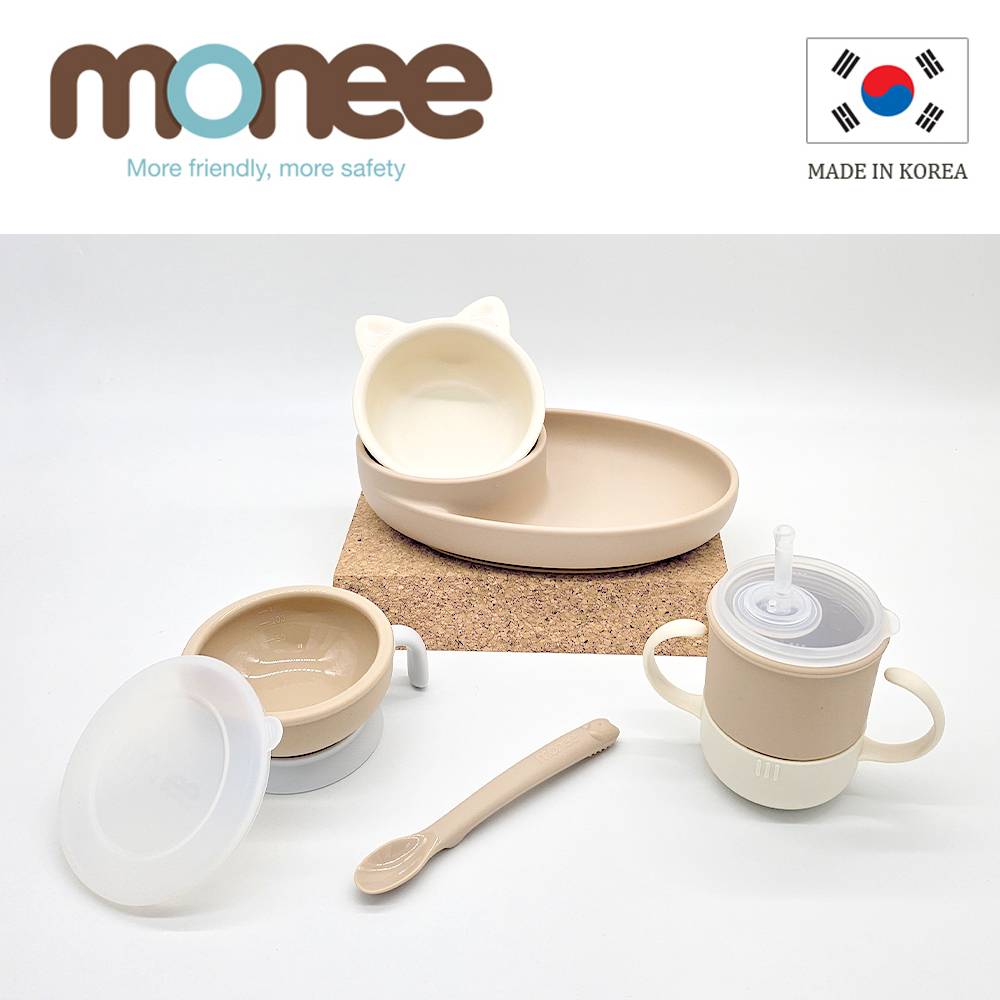 【韓國monee】貓咪餐盤 5 件組 | 午後奶茶