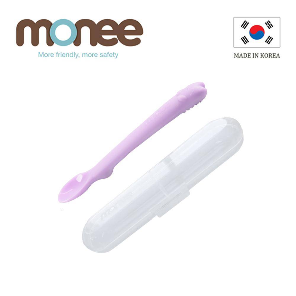 【韓國monee】100%白金矽膠寶寶智慧矽膠湯匙/2020新色/薰衣紫(加贈原廠收納盒)